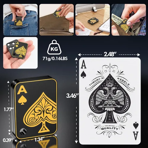 Vista 2 de Juguetes de metal para adultos EDC Fidget Slider Poker Push Card Juguetes magnéticos para adultos para aliviar la ansiedad y el estrés Autismo TDAH