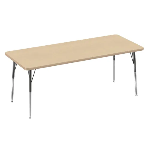 Vista 94 de FDP - Mesa rectangular para actividades escolares y de oficina (24 x 36 pulgadas), patas estándar con deslizadores giratorios, altura ajustable
