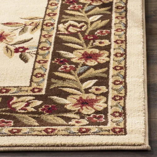 Vista 4 de SAFAVIEH Lyndhurst Collection - Alfombra de pasillo, 2 pies 3 pulgadas x 8 pies, color negro y marrón, diseño tradicional de enrejado floral,