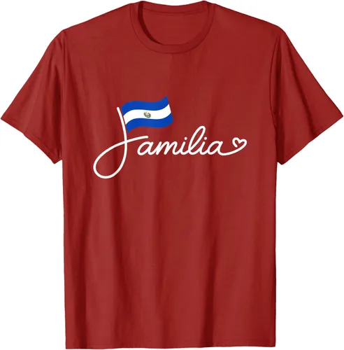 Vista 63 de El Salvador Familia - Camiseta con texto en inglés "La Familia de la Bandera Salvadoreña