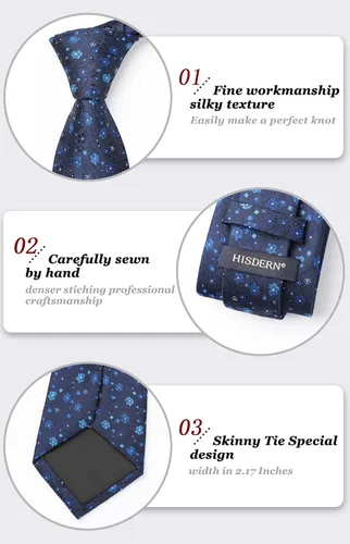 Vista 238 de Corbatas florales tejidas clásicas para hombre, corbata cuadrada de bolsillo, corbatas formales para hombres, boda con pañuelo