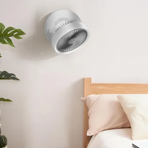 Vista 13 de Magshion Ventilador de escritorio plegable de 7.5 pulgadas con luz nocturna, ventilador pequeño oscilante de 120°, 4 velocidades, alimentado por USB