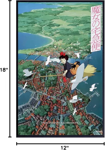 Vista 10 de XIHOO Hayao Miyazaki'Kiki's Delivery Service Póster de anime, película japonesa sin marco, regalo de 12 x 18 pulgadas (11.8 in x 18.1 in)