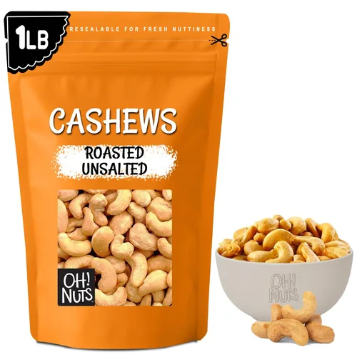 Vista 10 de Oh! Nuts Anacardos tostados salados – 1 libra – Anacardos tostados secos al horno – Empaquetados en bolsa de cierre de cremallera de Nueva York