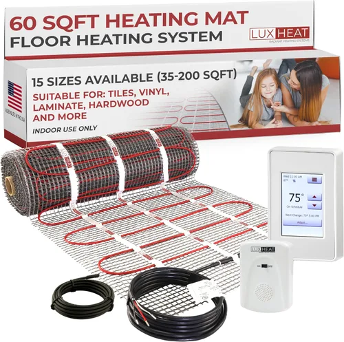 Vista 10 de LuxHeat Kit de tapete de calefacción de suelo radiante eléctrico de 35 pies cuadrados - Sistema de calefacción por suelo radiante de 240 V - Sistema