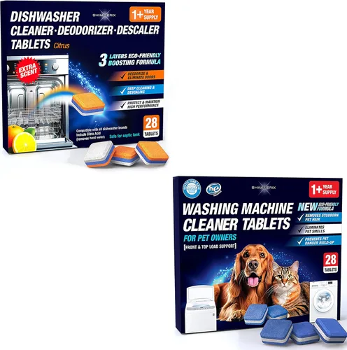 Vista 9 de Tabletas limpiadoras de lavadora para dueños de mascotas - Limpieza profunda de lavadora de carga frontal y superior - Seguro para tanque séptico