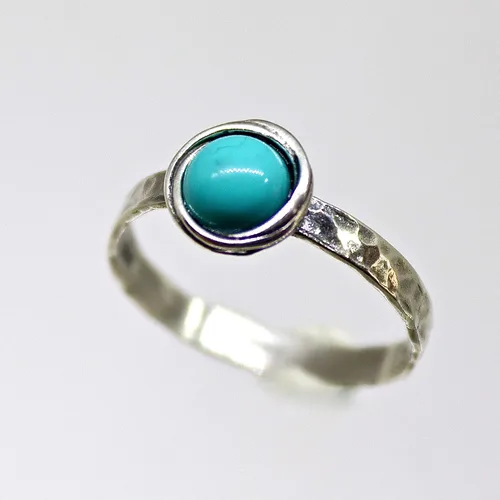 Vista 68 de Anillo de plata de ley con piedras preciosas para mujer, anillo apilable de piedra martillada, anillo de piedra natal