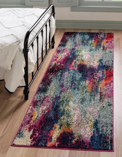 Vista 10 de Unique Loom Chromatic Collection - Alfombra abstracta moderna, colorida y vibrante para decoración de cualquier hogar