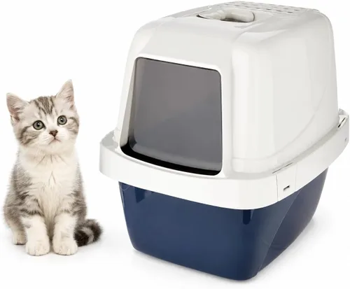 Vista 16 de Stainless Steel Litter Box 23.6", Enclosed Dual Entry XL