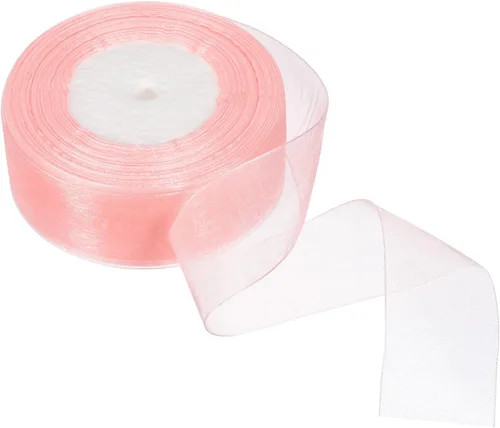 Vista 15 de PATIKIL Cinta de organza transparente de 1-37/64 pulgadas, 50 yardas, 1 rollo de tela decorativa de gasa para envolver regalos, manualidades, ramo