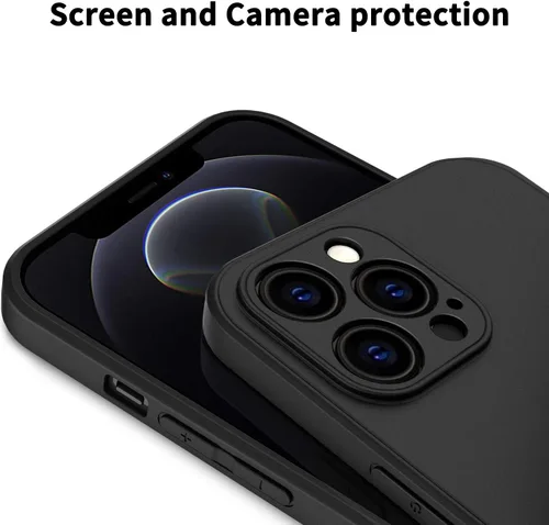Vista 3 de EasyAcc Funda delgada para iPhone 12 Pro Max, 6.7 pulgadas 2020 delgada negro mate TPU Phone 12 Pro Max, carcasa protectora de cuerpo completo