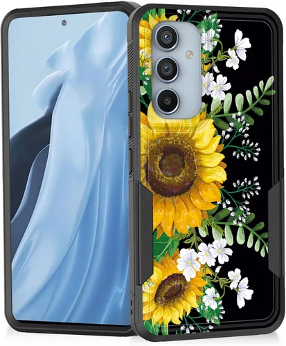 Vista 133 de Funda para Galaxy A14 5G, resistente de doble capa híbrida de policarbonato duro, goma suave, a prueba de golpes, funda protectora resistente