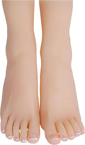 Vista 6 de SZLYTYUN Un par de modelos de pies femeninos de silicona realistas de tamaño real, pies de silicona para mostrar zapatos, joyas, sandalias