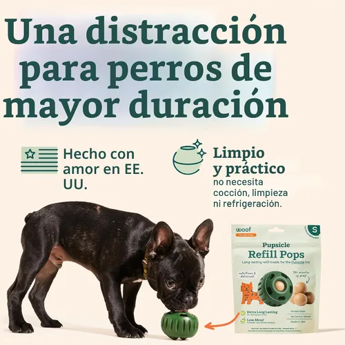 Vista 2 de WOOF Pupsicle Refill Pops - Snacks para perro de poco desorden - con mantequilla de cacahuete y carne de res - Premios para perro - De larga