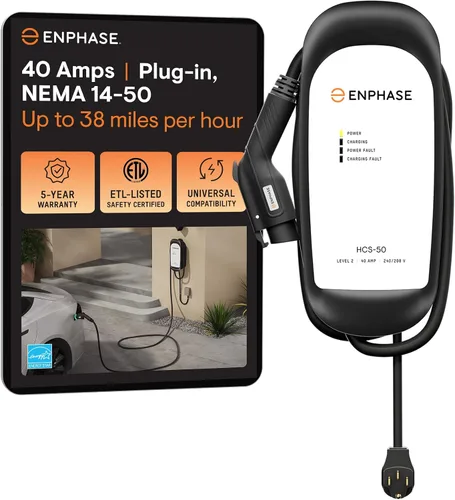 Vista 7 de ClipperCreek HCS-40P, 240V, 32A, Estación de carga de EV, con enchufe 14-50, cable de 25 pies, seguridad certificada, hecho en América