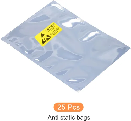 Vista 6 de Bolsas antiestáticas de protección ESD reutilizables con etiquetas, [para dispositivo electrónico GPU disco duro SSD HDD placa madre] - 4 x 6