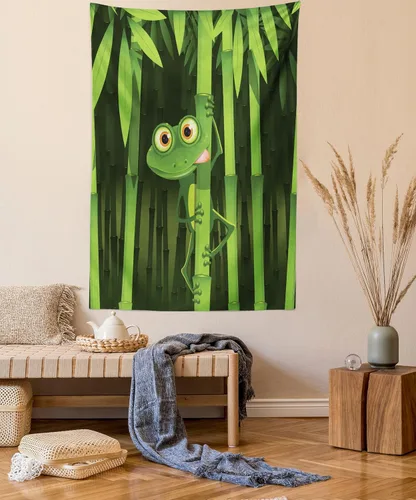 Vista 74 de Ambesonne Tapiz de hongos, atmósfera psicodélica, escena astral estrellada con motivos orientales trippy, decoración de tela para colgar en la pared