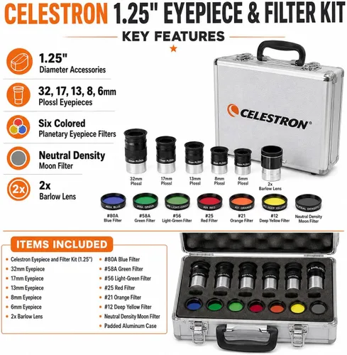 Vista 4 de Celestron NexStar 8 SE Schmidt-Cassegrain telescopio computarizado con kit de accesorios de lujo