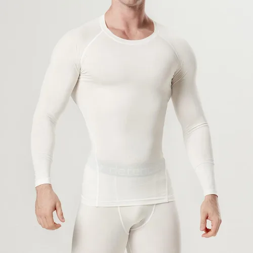 Vista 6 de dfen Camisetas de compresión de secado rápido para hombre con capa base se adaptan a Cool Gear con cuello redondo y manga larga