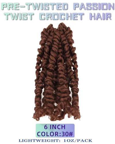 Vista 2 de Paquete de 8 paquetes de cabello de ganchillo súper corto de 6 pulgadas para mujeres negras y niños, extensiones de cabello pretrenzado suave