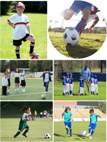 Vista 5 de Century Star Calcetines de fútbol para niños, calcetines de uniforme para niñas, calcetines altos hasta la rodilla, calcetines de tubo con rayas