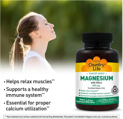 Vista 4 de Target-Mins Magnesio con sílice 300 mg, 60 cápsulas veganas, certificado sin gluten, certificado vegano