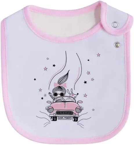 Vista 5 de Maiwa Baberos de algodón impermeables para niñas y niños, unisex, para babear, dentición con broches, estampado certificado Oeko-TEX
