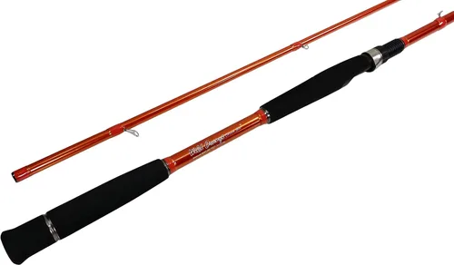 Vista 4 de Caña de pescar plegable de 2 piezas Spinning Wild Wild Orange Giant Size Salmon Steelhead