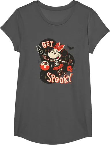 Vista 41 de Disney Disfraz de esqueleto de Minnie Mouse para Halloween, camiseta espeluznante Negro