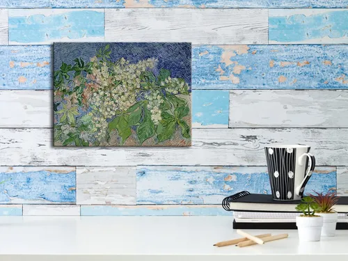 Vista 6 de Wieco Art Lienzo con ramas de castaño floreciente, impresiones de arte de Vincent Van Gogh, pinturas famosas, reproducción clásica, cuadros
