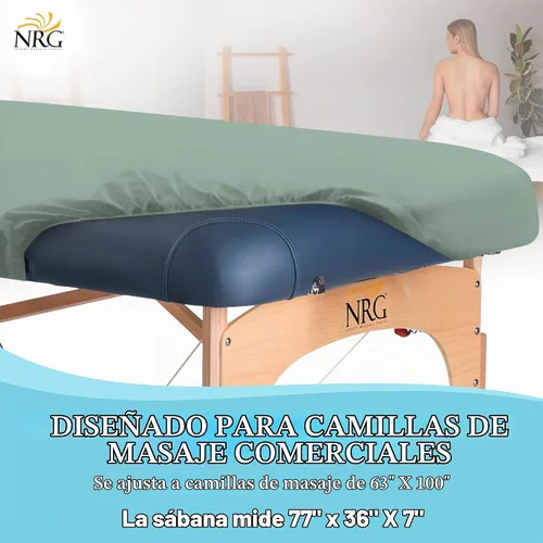 Vista 6 de NRG - Sábanas bajeras de franela de lujo para mesa de masaje, color salvia, 100% algodón cepillado doble, sábanas de peso medio, 200 hilos, elástico