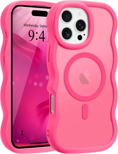 Vista 44 de Pepmune - Funda para iPhone 12 Pro Max con marco ondulado y estructura rígida, color mate claro, cubierta trasera unisex, compatible con Magsafe