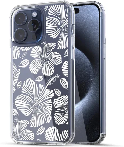 Vista 22 de RANZ Funda para iPhone 15, serie antiarañazos, a prueba de golpes, transparente de policarbonato duro + funda protectora de TPU para iPhone 15