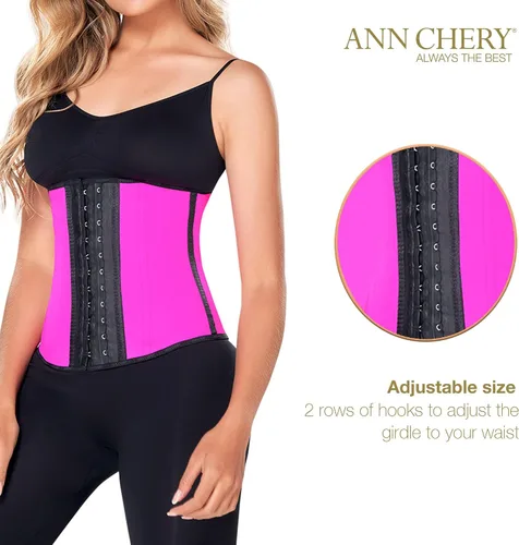 Vista 2 de Ann Chery Corsé entrenador de cintura para pérdida de peso para mujer, faja de cintura colombiana, moldeador de cuerpo de látex de 2 ganchos