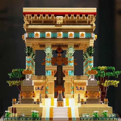 Vista 6 de 2105PCS Micro Ladrillos Antiguo Egipto Philae Temple Modelo Bloques