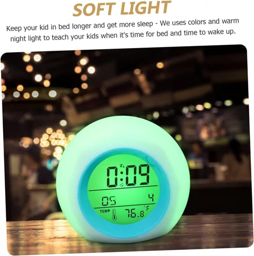 Vista 6 de DECHOUS Reloj de viaje para cama, agitador, despertador, escotilla, silencioso, pequeño, reloj despertador de viaje, calendario perpetuo, reloj