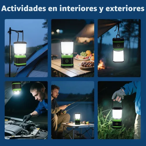 Vista 6 de EXTRASTAR Linterna de campamento, linternas para cortes de energía, 2 modos de flash, 260 lúmenes máximos, equipo de campamento alimentado por