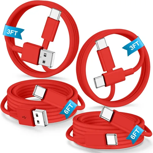 Vista 17 de Cabepow Cable USB tipo C [3 unidades de 1 pie] USB A tipo C de nailon trenzado de alta calidad de 1 pie de largo, de carga rápida para Samsung