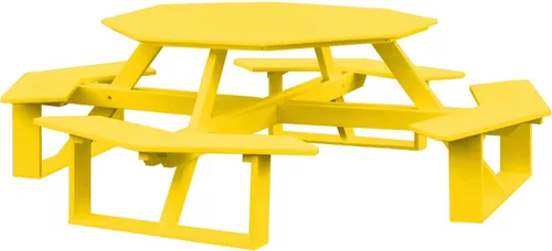 Vista 9 de Amish-Made - Mesa de picnic octágono de poliéster azul Aruba de 54 pulgadas Azul (Aruba Blue)