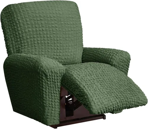 Vista 40 de vctops 4 fundas para sillas reclinables con textura de sirsaca a cuadros, suaves y elásticas, protector de muebles antideslizante con parte inferior