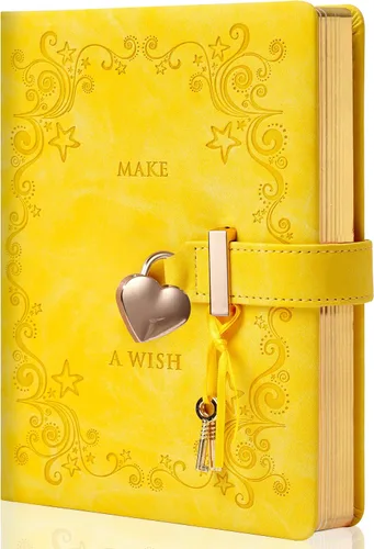 Vista 16 de Diario infantil de cuero sintético con candado y llave, agenda de viaje, agenda, cuaderno secreto de notas para mujer, 5.3 x 8.4 pulgadas, girasol