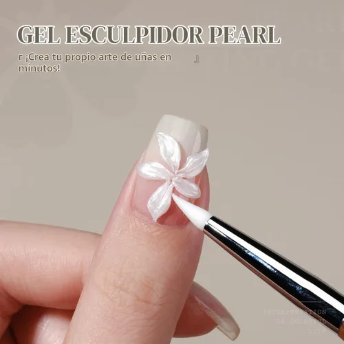 Vista 4 de GAOY Gel escultor 3D blanco nacarado para arte de uñas, 0.53 oz de gel Blanco (Pearlescent White)