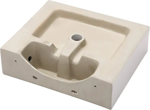 Vista 91 de Fregadero de baño de recipiente, semiempotrado, blanco y negro, 19 x 12 pulgadas, sobre encimera, fregaderos de cerámica rectangulares, encimera