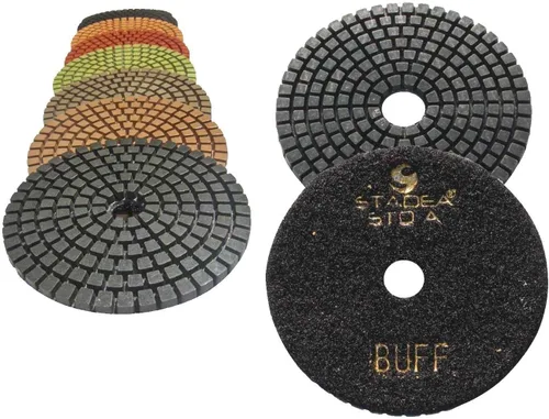 Vista 13 de Grit 50 4" Diamond Pulir Pads Premium Grado Mojado Flexible 3 MM Alto
