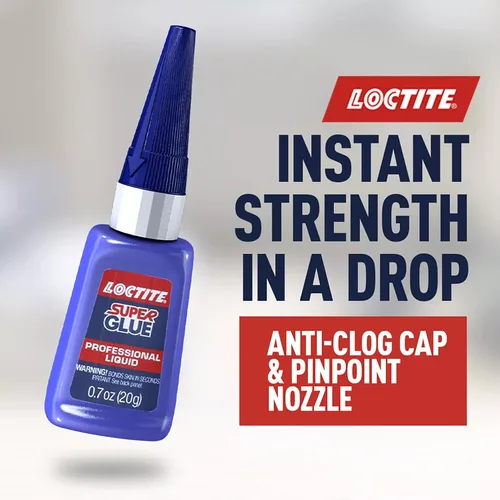 Vista 2 de Loctite Super Glue - Líquido profesional, transparente, botella de 0.7 onzas líquidas, paquete de 3 – Superpegamento para plástico, madera, metal