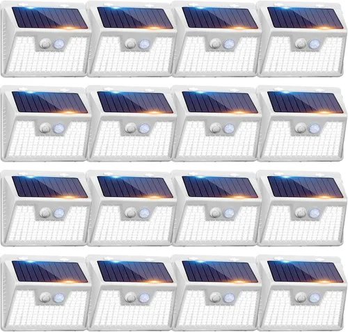 Vista 11 de Peasur Luces Solares para Exteriores con Sensor de Movimiento, 140 LED Luz Solar Alimentada por Energía Solar para Cerca Impermeable, 3 Modos
