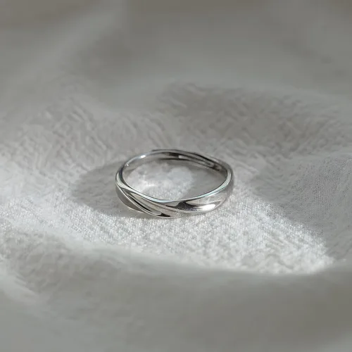 Vista 229 de Anillo de plata de ley 925, minimalista, ajustable, hecho a mano, para mujeres y niñas