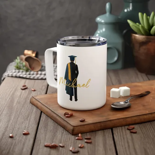 Vista 8 de Taza de graduación personalizada, información nutricional para graduados, clase de 2024, regalo de graduación para hombres y hombres, escuela