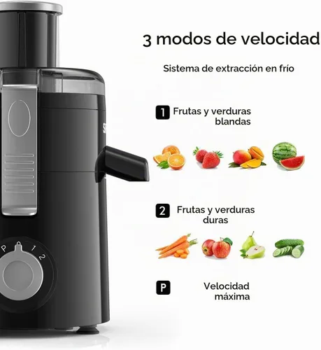 Vista 6 de SIFENE Máquina exprimidora centrífuga compacta de 350 W, canal de 2.5