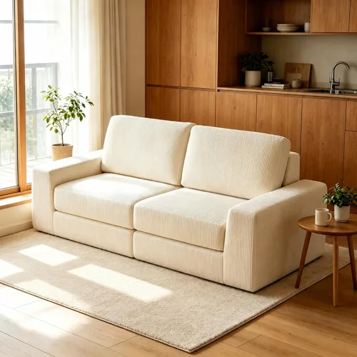 Vista 20 de Sofá seccional modular, 120.47" Sofá seccional moderno en forma de nube con chaise en L, cómodo sofá mullido de corduroy con asiento profundo, sofás